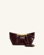 Leia Pleated Clutch - Deep Burgundy