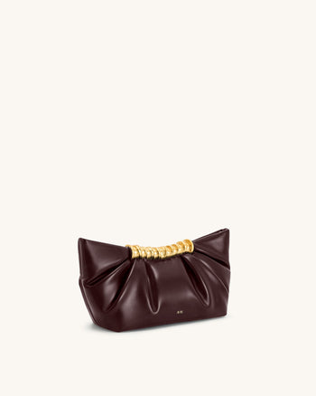 Leia Pleated Clutch - Deep Burgundy