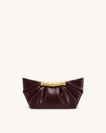 Leia Pleated Clutch - Deep Burgundy