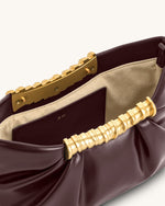 Leia Pleated Clutch - Deep Burgundy