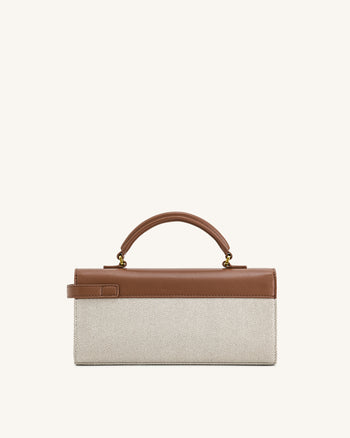 Keyla Top Handbag - Brown Canvas