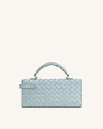 Keyla Weave Texture Top Handle Bag - Blue