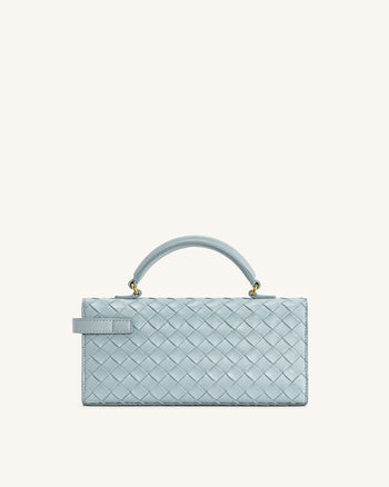 Keyla Weave Texture Top Handle Bag - Blue