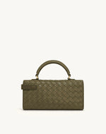 Keyla Weave Texture Top Handle Bag - Olive Green