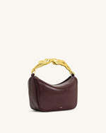 Jenny Human-shaped Handle Handbag - Deep Burgundy