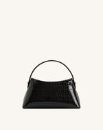 Talia Top Handle Bag - Black Croc
