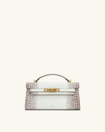 Noor Top Handle Bag - White Croc