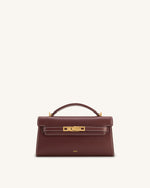 Noor Top Handle Bag - Reddish Brown