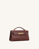 Noor Top Handle Bag - Reddish Brown