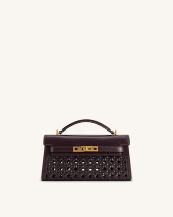 Noor Top Handle Bag - Dark Red