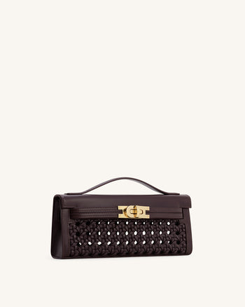 Bria Structured Top Handle Bag - Dark Red