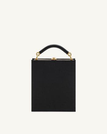 Elle Colorful Beaded Book Top Handle Bag - Black