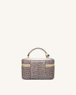 Cleo Box Shape Top Handle Bag - White Croc