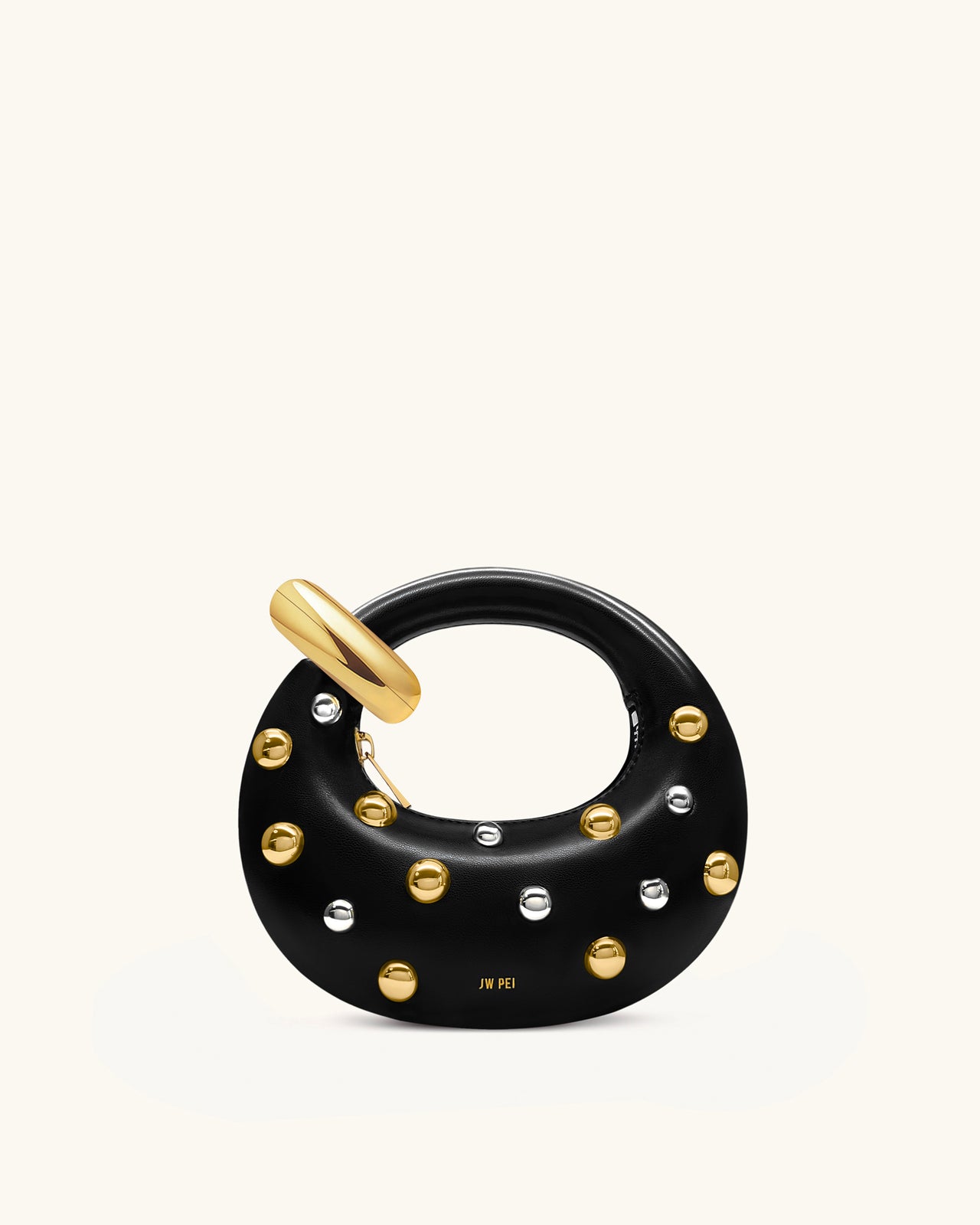 Abacus Studded Mini Top Handle Bag - Black