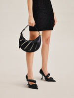 Jana Hollow Out Shoulder Bag - Black