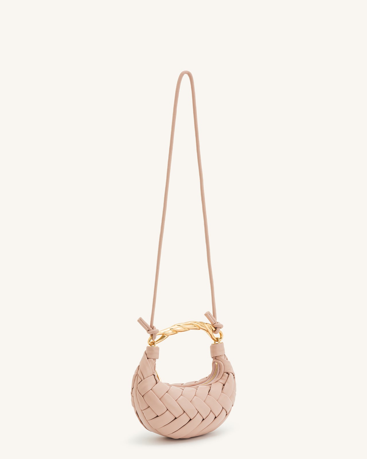 Orla Weave Handbag - Pink Beige