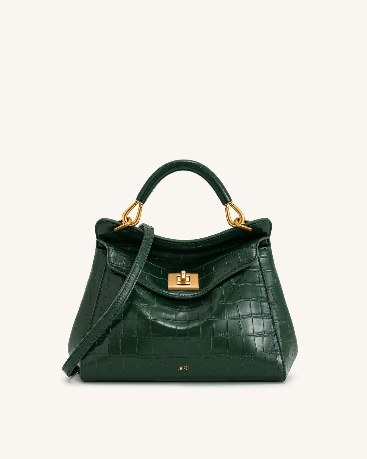 Lucia Classic Top Handbag - Green Croc