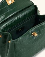 Lucia Classic Top Handbag - Green Croc