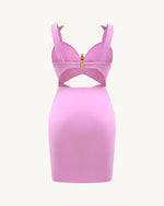 Mini Dress with Star Details - Pink