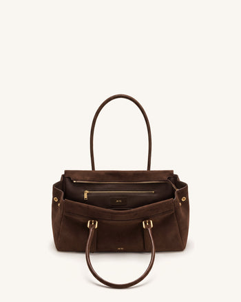 Brielle Faux Suede Tote - Brown