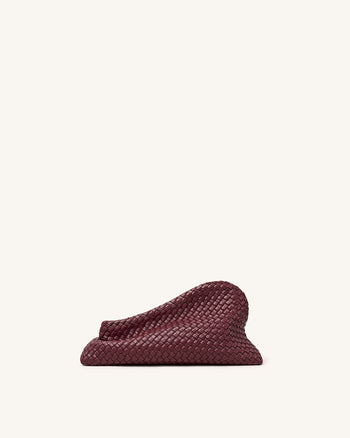 Harlee Woven Clutch - Burgundy