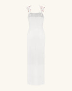 Flower Embroidered Dress - White/Pink