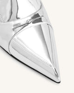 Carla Metallic Kitten Heel Pumps - Silver