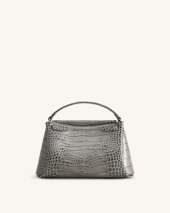 Carmen Top Handle Bag - Grey Croc