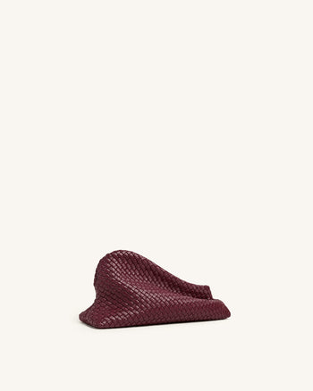 Harlee Woven Clutch - Burgundy