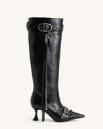 Nico Faux Fur Studded Boot - Black