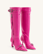 Nico Faux Fur Studded Boot - Bright Pink