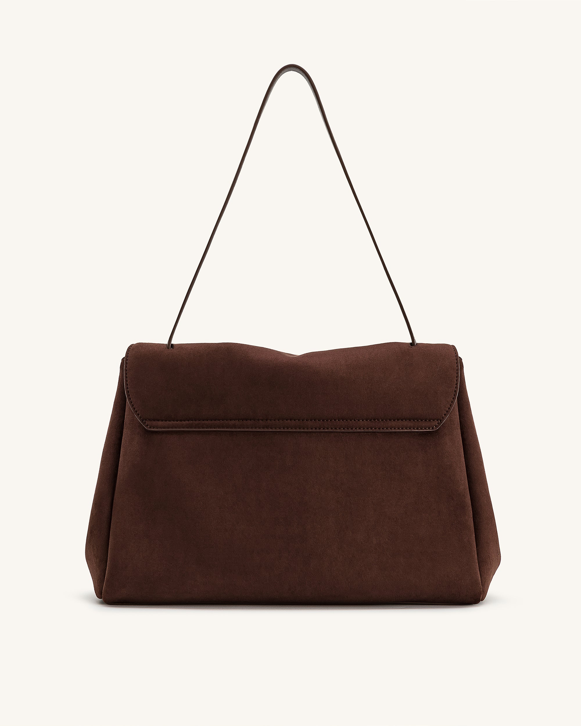Hilary Faux Suede Shoulder Bag - Dark Brown - JW PEI LATAM