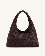 Laura Woven Shoulder Bag - Deep Burgundy