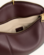 Jayla Metal Pendant Embellished Shoulder Bag - Deep Burgundy