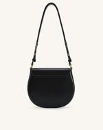Diana Ring Flap Saddle Bag - Black