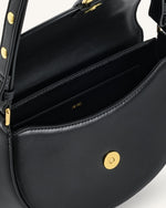 Diana Ring Flap Saddle Bag - Black