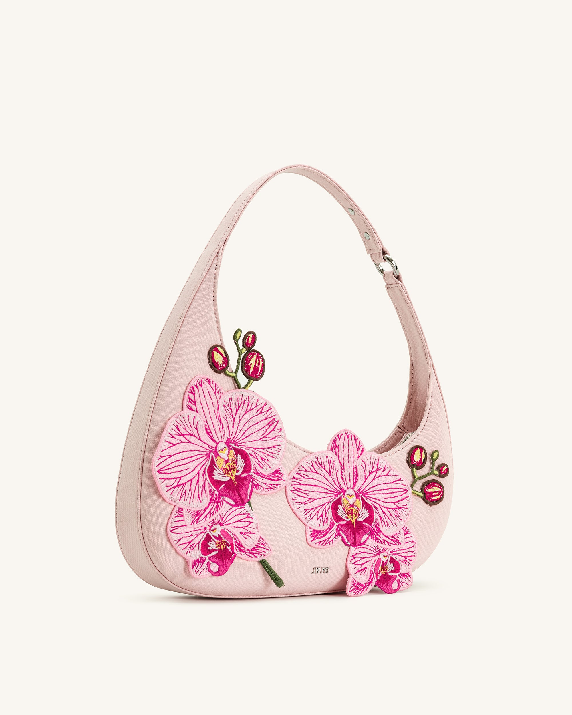 Harlee Orchid Embroidered Shoulder Bag - Pink - JW PEI LATAM