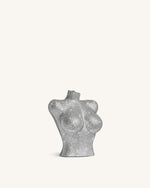 Kiara Faux Crystal Bust Clutch - Silver