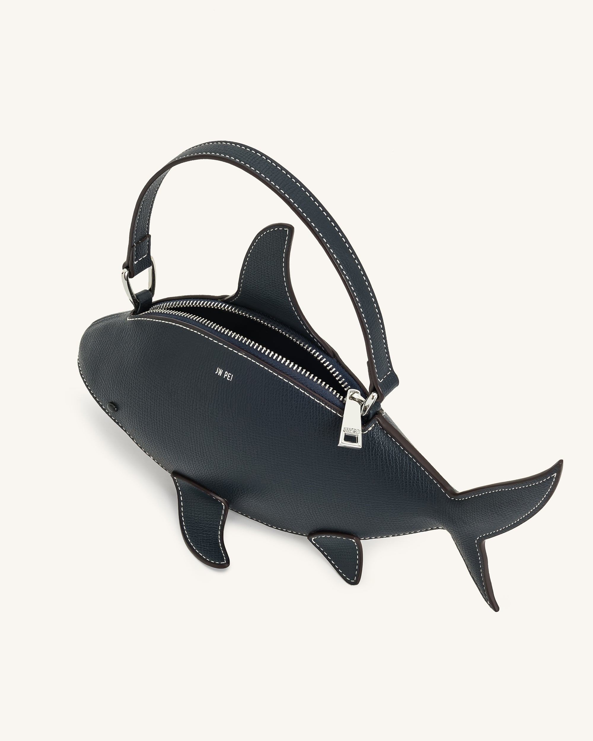 Nerys Shark Look Top Handle Bag - Dark Blue - JW PEI LATAM