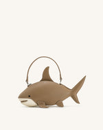 Nerys Shark Look Top Handle Bag - Light Brown