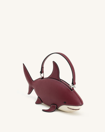 Nerys Shark Look Top Handle Bag - Burgundy