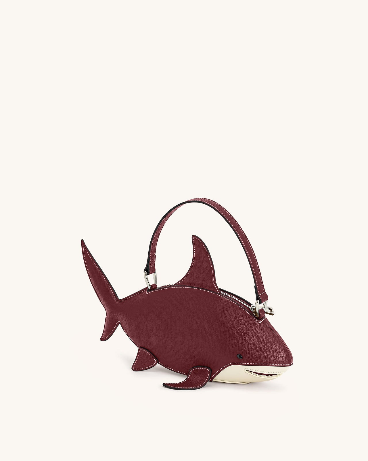 Nerys Shark Look Top Handle Bag - Burgundy