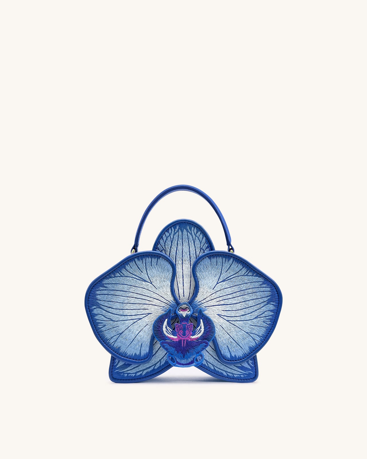 Flora Orchid Shaped Top Hand Bag - Blue