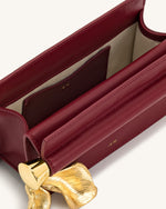 Holly Metal Pendant Embellished Clutch - Claret