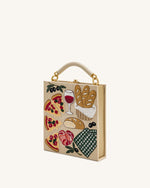 Elle Picnic Pattern Book Top Handle Bag - Khaki