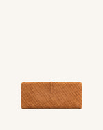 Zaria Woven Clutch - Brown