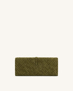 Zaria Woven Clutch - Dark Olive