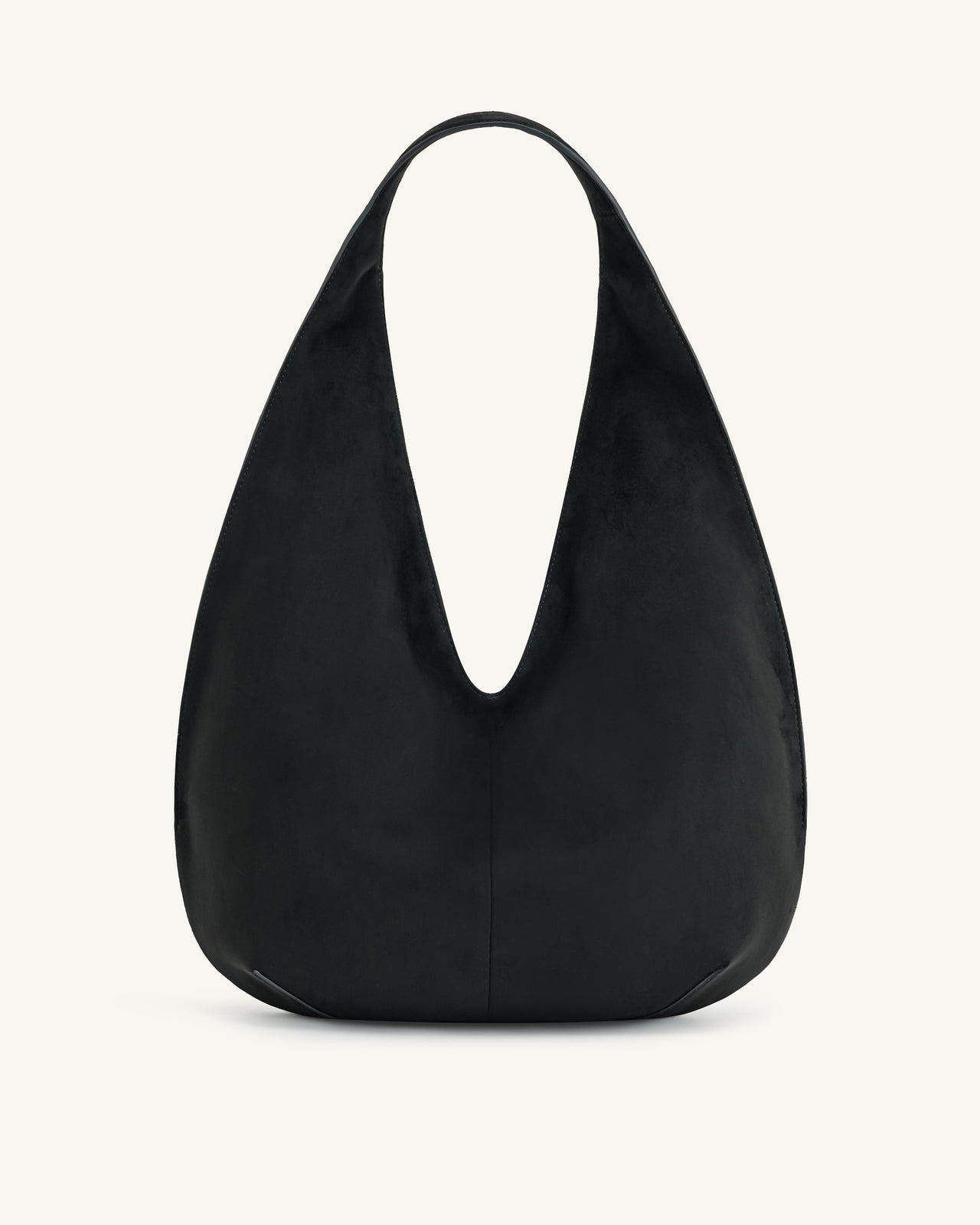 Dara Faux Suede Hobo Bag - Black