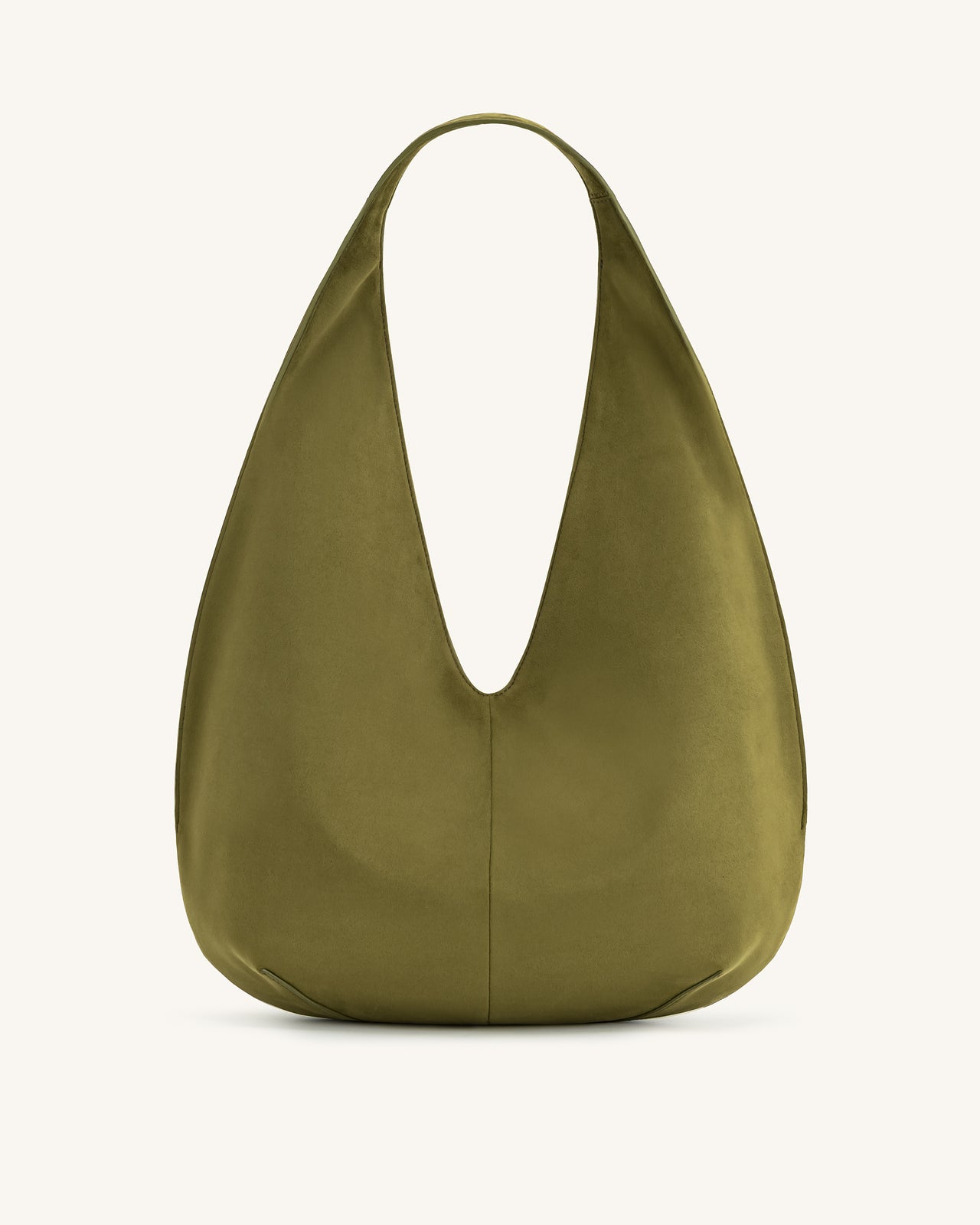 Dara Faux Suede Hobo Bag - Dark Olive