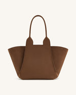 Cara Faux Suede Tote Bag - Mocha Brown